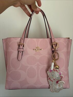 2/$20🎀 Crystal Cat Keychain Bag Charm - Gold and Pink